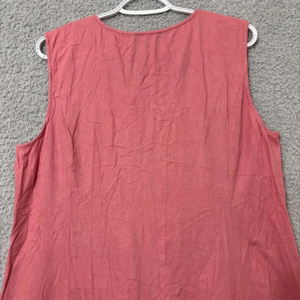 Breathable Linen Blend Midi Dress 1X Sleeveless Summer Vacation Side Zip Travel - Picture 8 of 11
